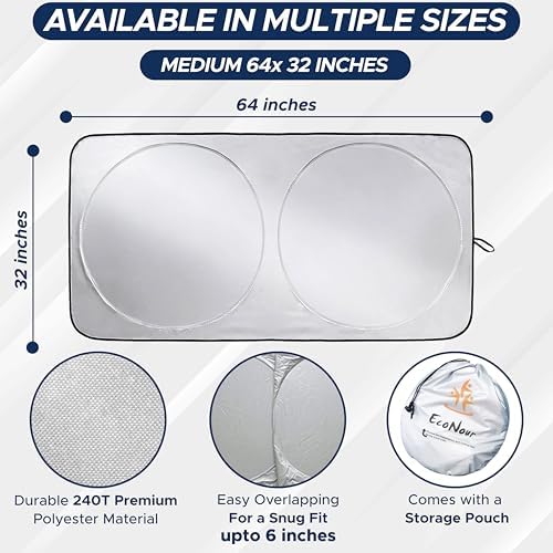 EcoNour Car Windshield Sun Shade, Front Window Sun Blocker - Image 5