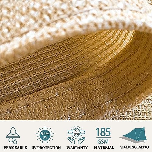 Shade&Beyond 14'X20' Sun Shade Sail Sand Rectangle - Image 3