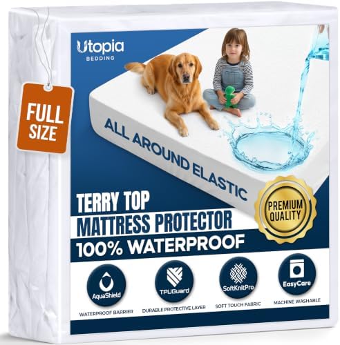 Waterproof Full Size Mattress Protector fits Upto 15" Deep Pocket by UTOPIABEDDING