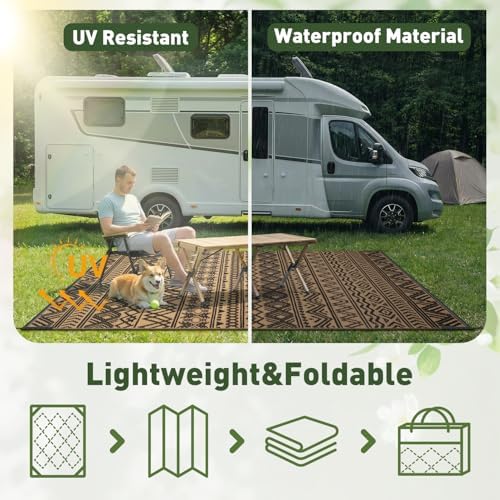 MontVoo Outdoor Rug Carpet Waterproof 6x9 Outdoor Patio Rug Mat Reverisble - Image 6