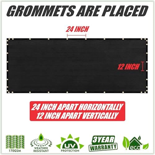 ColourTree Customized Size 6' x 88' Black Fence Screen Privacy Screen - Image 2