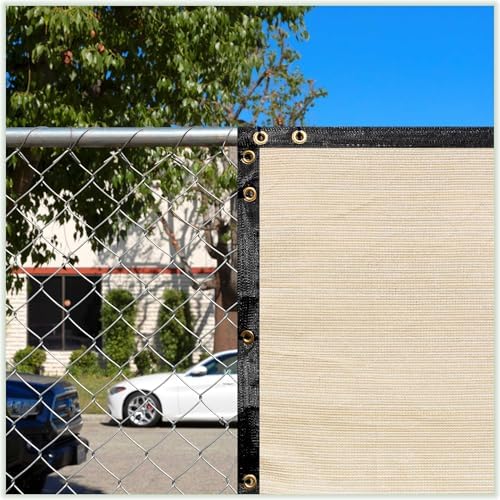 Colour Tree 6' x 16' Beige Fence Privacy Screen, 90% Blockage Windscreen - Image 3