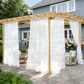 Outdoor Sheer Curtains for Patio Waterproof, 2 Panels Rod Pocket Indoor/Outdoor by Awnmeow