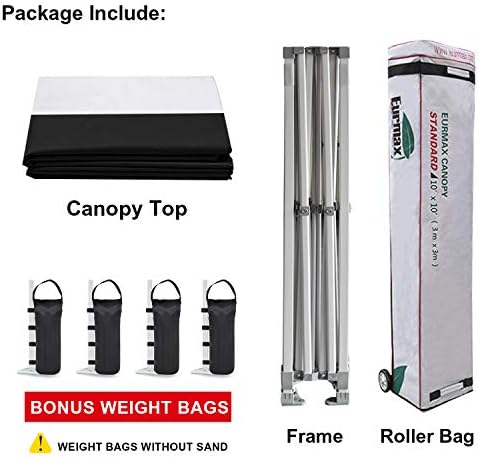 Eurmax USA 10x10ft Pop Up Canopy, Commercial Instant Tent - Image 6