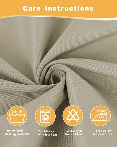 HolidayIdeas Outdoor Curtains for Patio Waterproof 2 Pcs 84x95 Inch Taupe - Image 5