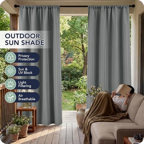 Outdoor Curtains for Patio Waterproof, 8 Panels, Rod Pocket - Image 3