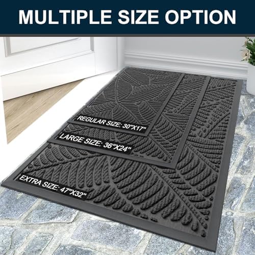 Colorxy Waterproof Front Doormat, Sturdy Natural Rubber Door Mat - Image 7
