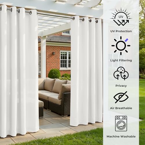 Set of 4 Outdoor Curtains for Patio Waterproof, Breathable Grommet Panels for - Image 4