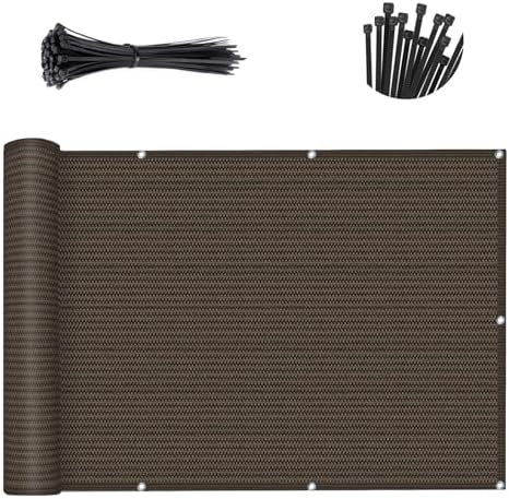 SUNLAX 3'x6' Brown Balcony Privacy Screen Fence Windscreen 90% UV Block by SUNLAX