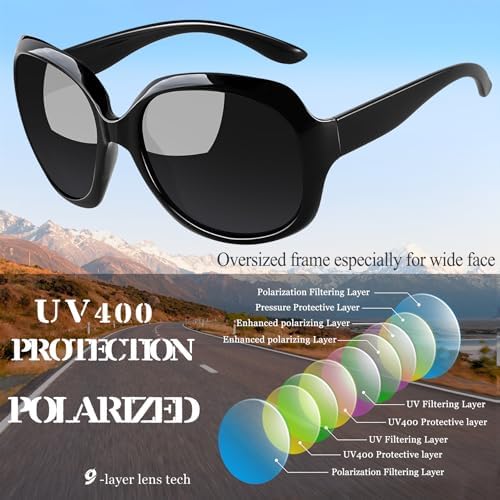 Joopin Oversized Sunglasses Womens Trendy Polarized Large Driving Sun Glasses - Image 4