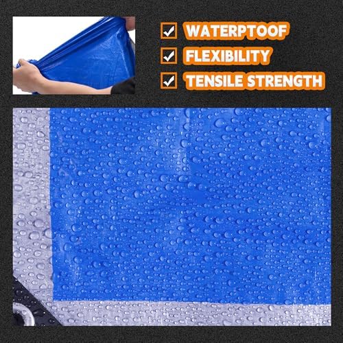 RAINDEWAY Tarps 10x20Ft 5.5 Mil Multipurpose Waterproof Poly Tarp Cover - Image 4