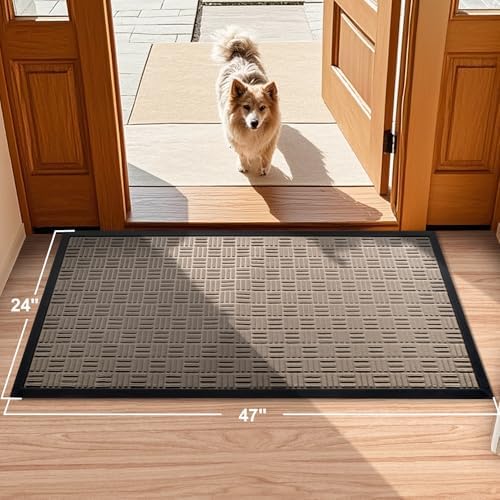 Mibao Front Door Mat Outdoor Entrance, Waterproof Dirt Trapper Doormat - Image 2
