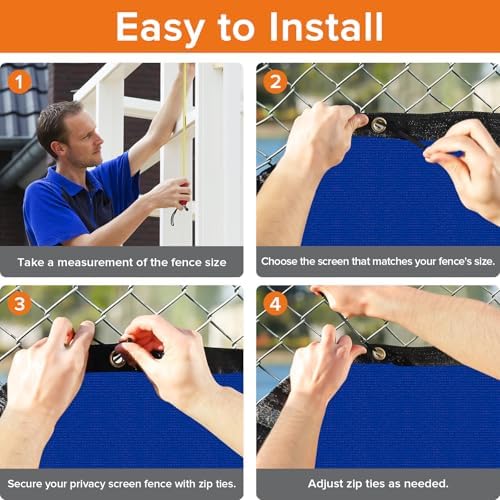 6ftx50ft Fence Privacy Screen Heavy Duty 170 GSM Windscreen & Dustproof Fabric - Image 7
