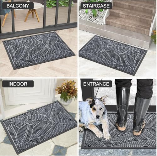 Colorxy Waterproof Front Doormat, Sturdy Natural Rubber Door Mat - Image 6