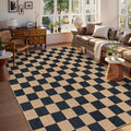 Lahome Checkered Easy Jute Living Room Rug, 8x10 Outdoor Rugs Washable by Lahome