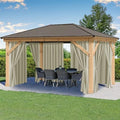 Outdoor Curtains for Patio Waterproof Rod Pocket 4 Pcs 54x95 Inch Taupe by HolidayIdeas