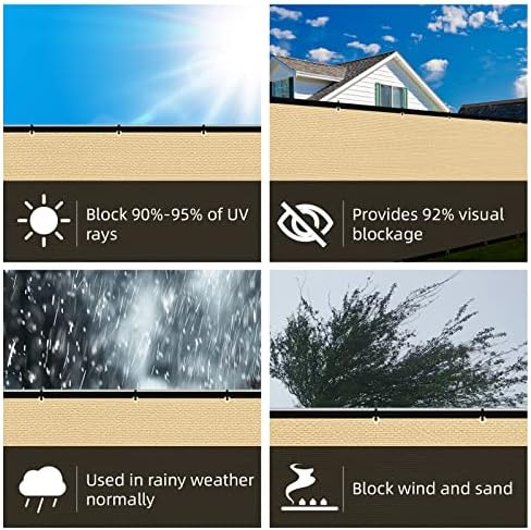 KANAGAWA 6ft x 50ft Privacy Screen Fence, 90% Blockage Heavy Duty 175 GSM - Image 5