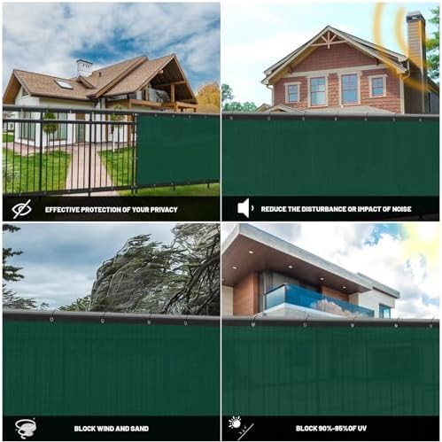 SUNNY GUARD 5' x 100' Privacy Fence Screen, Heavy Duty HDPE Mesh - Image 4