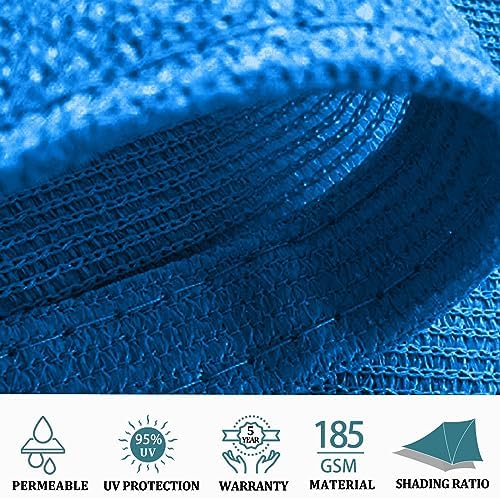 Shade&Beyond 8'X24' Sun Shade Sail Blue Rectangle - Image 3