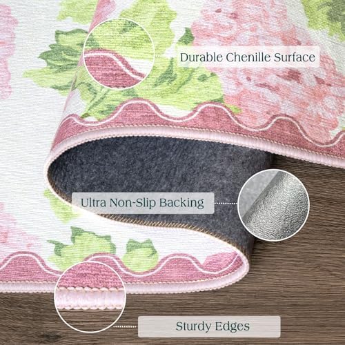 3x5 Pink Entryway Rug, Washable Indoor Outdoor Mats - Image 3