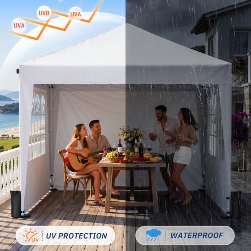 10x10 Pop Up Canopy Tent with 4 Sidewalls, Portable Outdoor Shelter - Image 4