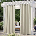 NICETOWN Outdoor Curtain for Patio Waterproof 108" Long, Triple Weave Stainless by NICETOWN
