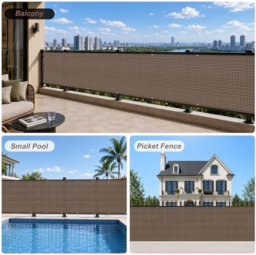 SUNNY GUARD 3' x 10' Balcony Privacy Screen, HDPE Patio Railing Cover Fence - Image 5