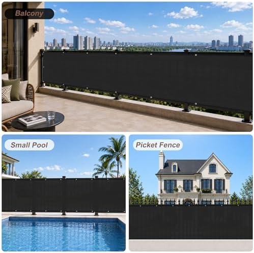 SUNNY GUARD 3' x 11' Balcony Privacy Screen, HDPE Patio Railing Cover Fence - Image 5
