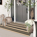 Striped Outdoor Fall Front Door Mat 24"x51", Cotton Washable Rug by Sungea