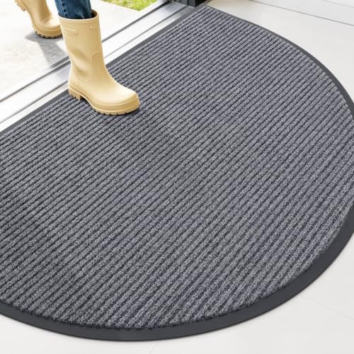 OLANLY Half Circle Front Door Mat 47x32, Waterproof Heavy-Duty Doormat by OLANLY