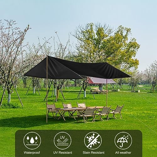 Black Waterproof Tarp 5x20ft for Outdoor: UV/Tear-Resistant Cover for Rain - Image 2