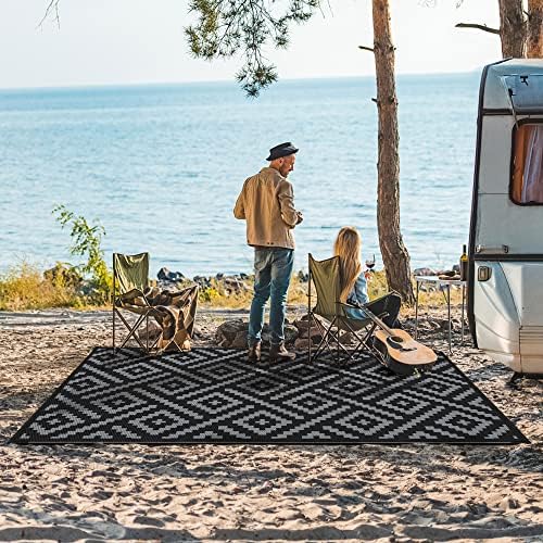 GENIMO Outdoor Rug 4x6 Waterproof, Reversible Mats, Outdoor Area Rug, Plastic - Image 2