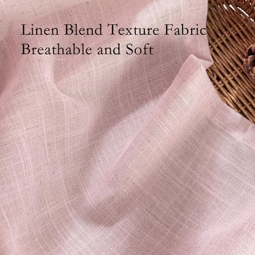 MYSKY HOME Pink Curtains for Girls Bedroom Living Room Semi Sheer Light - Image 5