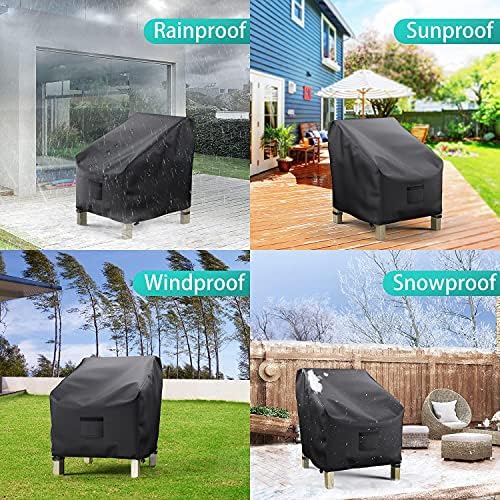 2 Pack Outdoor Patio Chair Covers Waterproof 33"Wx34"Dx31"H - Image 6