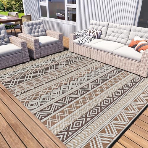 MontVoo Outdoor Rug Carpet Waterproof-Patio Rug Mat 5x8 Reversible RV Outdoor by MontVoo