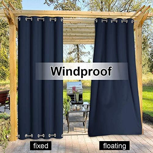NICETOWN Waterproof Patio Outdoor Curtain and Drape, Thermal Insulated Top and - Image 5