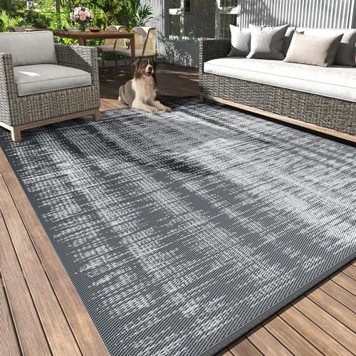 MontVoo Outdoor Rug Waterproof 8x10 ft Outdoor Carpet Patio Rug Mat Reversible by MontVoo