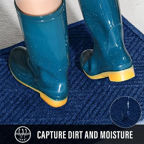 HIYARD Sturdy Front Door Mat, Absorbent Muddy Dirt Resist Welcome Door Mats - Image 3