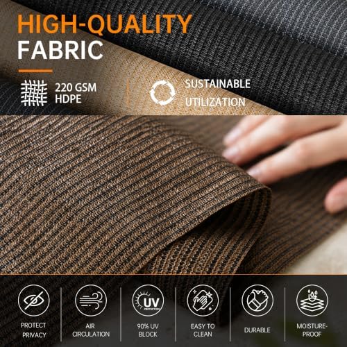 Vintage Mocha Outdoor Roller Shades 8' W x 8' H, Exterior Cordless Patio Shade - Image 4