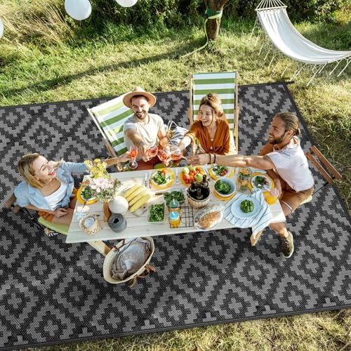 Kalafun Outdoor Patio Plastic Straw Rug, 9x12 ft - Image 5