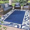 Garvee Patio Modern Abstract Outdoor Rug 10x14 Waterproof Large Reversible by Garvee