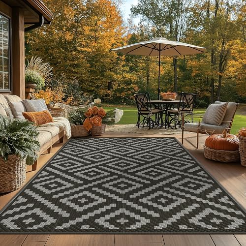 GENIMO Outdoor Rug 4x6 Waterproof, Reversible Mats, Outdoor Area Rug, Plastic - Image 6