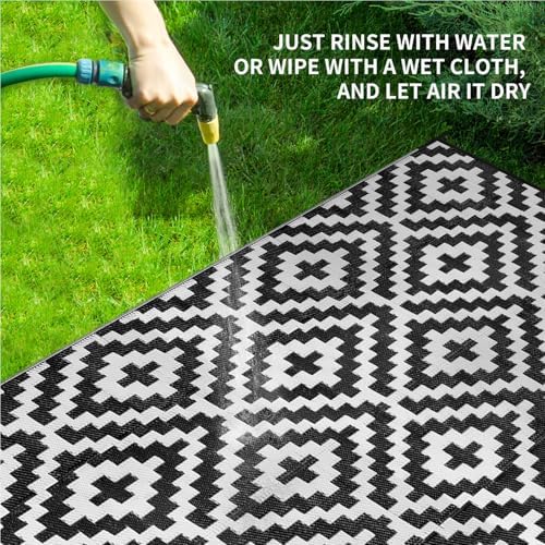 Kalafun Outdoor Patio Plastic Straw Rug, 6x9 ft - Image 4