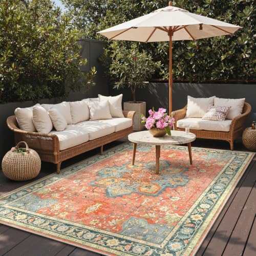 GENIMO 8x10 Outdoor Rug, Washable Quick Dry - Image 4