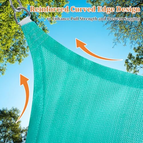 Shade&Beyond 11'X12'X16.3' Sun Shade Sail Turquoise Triangle - Image 5