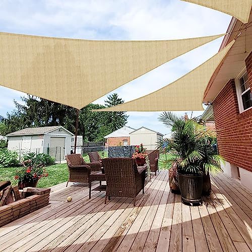 Patio Paradise 14' x 14' x 14' Sun Shade Sail Triangle Canopy Shade Cloth by Patio