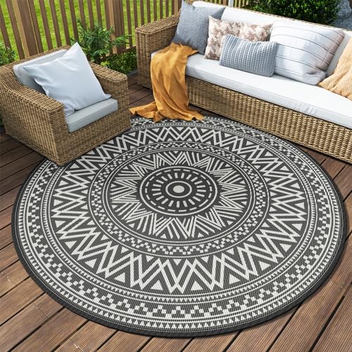 MontVoo Outdoor Rug Carpet Waterproof Round 8ft Outdoor Patio Rug Mat by MontVoo