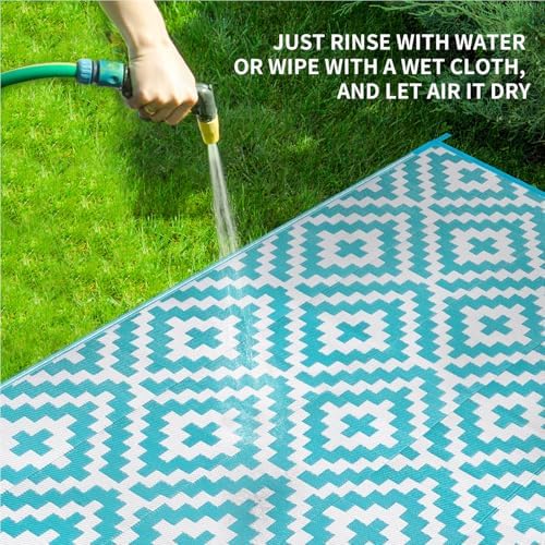 Kalafun Outdoor Patio Plastic Straw Rug, 6x9 ft - Image 4