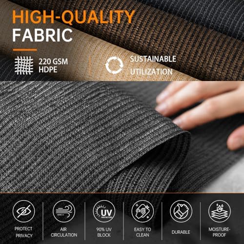 Outdoor Roller Shades for Patio 5'Wx8'H Mocha, 90% UV Block & Privacy - Image 4