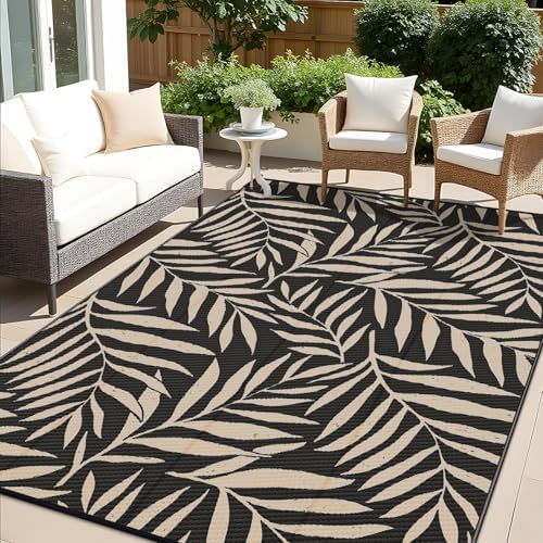 OLANLY Outdoor Rug 6x9 ft Waterproof Reversible Leaf Mat by OLANLY
